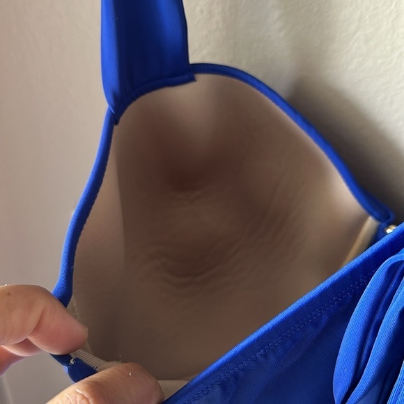 SWIM BY CACIQUE Royal Blue Cris-Cross Back Tankini Top - Picture 8 of 8